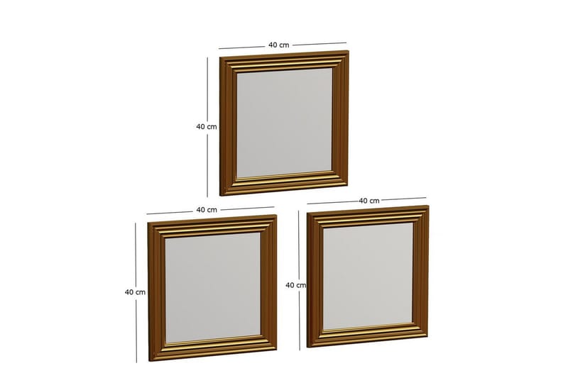 Peilisetti (3 kappaletta) Gausberto Kulta - Kulta - Sisustustuotteet - Peili