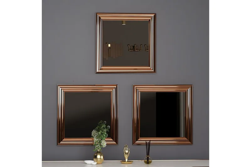 Peilisetti (3 kappaletta) Gausberto Pronssi - Pronssi - Sisustustuotteet - Peili