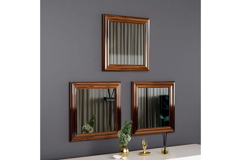 Peilisetti (3 kappaletta) Gausberto Pronssi - Pronssi - Sisustustuotteet - Peili