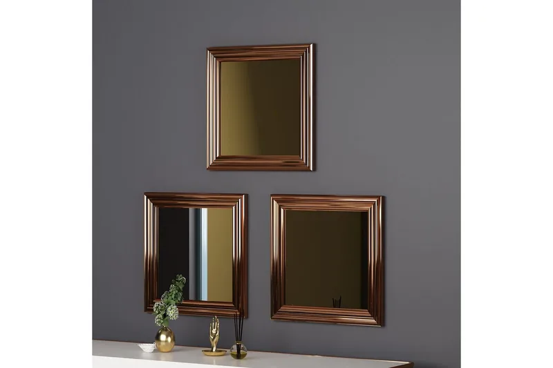 Peilisetti (3 kappaletta) Gausberto Pronssi - Pronssi - Sisustustuotteet - Peili