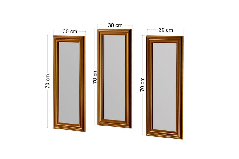 Peilisetti (3 kappaletta) Sudavia Pronssi - Pronssi - Sisustustuotteet - Peili