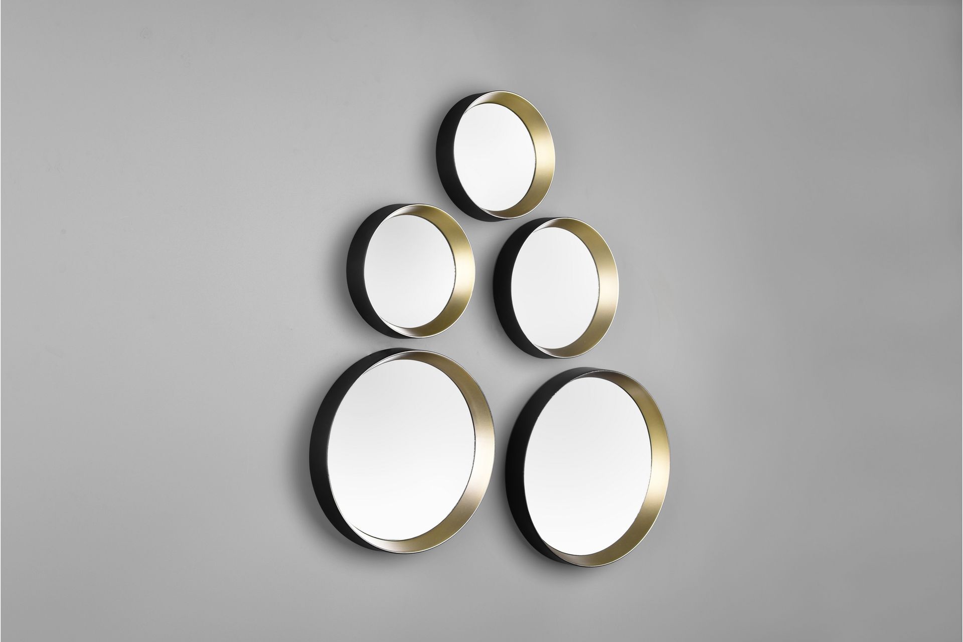 Peilisetti Vivien 5-Osainen Musta/Kulta - Mirrors and more - Sisustustuotteet - Peili