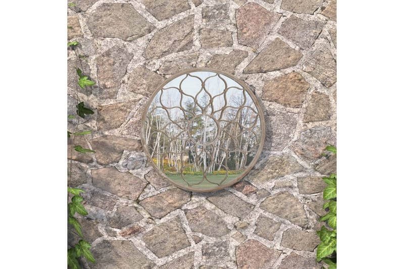Puutarhapeili hiekka 40x3 cm rauta pyöreä ulkokäytt�öön - Kerma - Sisustustuotteet - Peili