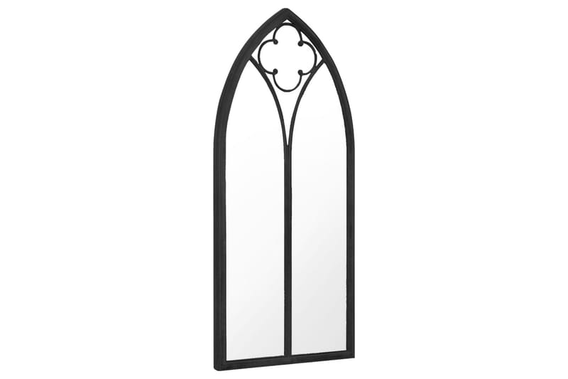 Puutarhapeili musta 100x45 cm rauta ulkokäyttöön - Musta - Sisustustuotteet - Peili