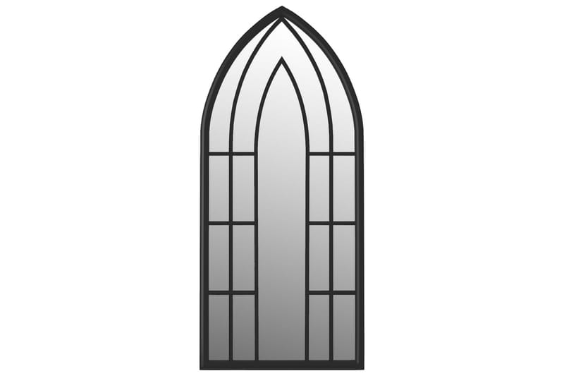 Puutarhapeili musta 100x45 cm rauta ulkokäyttöön - Musta - Sisustustuotteet - Peili