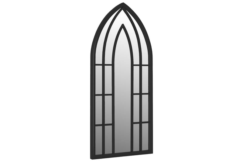 Puutarhapeili musta 100x45 cm rauta ulkokäyttöön - Musta - Sisustustuotteet - Peili