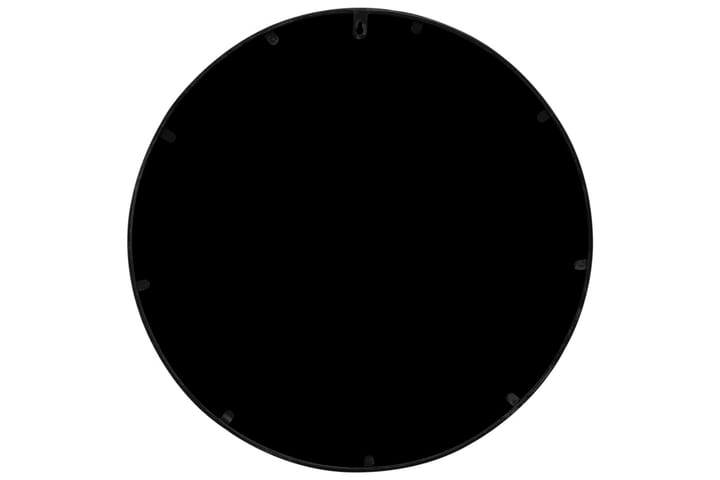 Puutarhapeili musta 60x3 cm rauta pyöreä ulkokäyttöön - Musta - Peili - Eteispeili - Seinäpeili