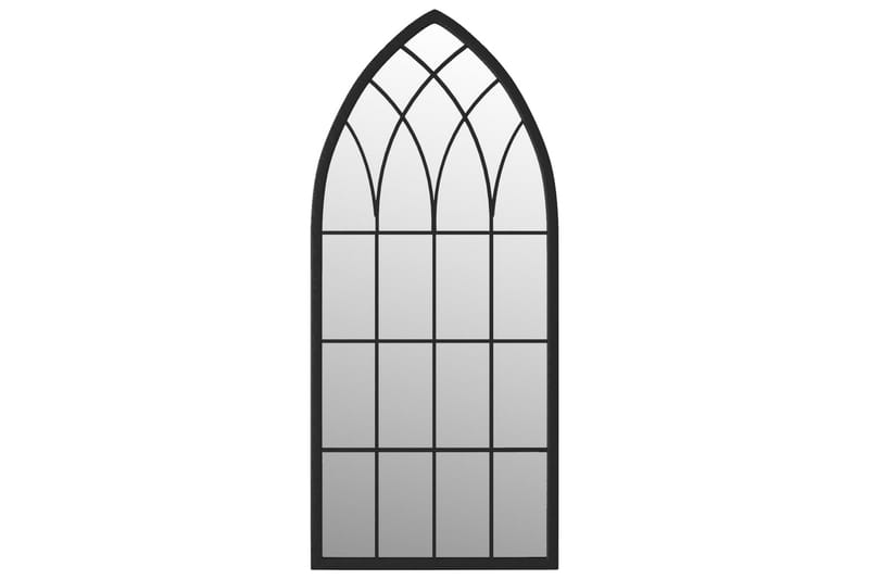 Puutarhapeili musta 70x30 cm rauta ulkokäyttöön - Musta - Sisustustuotteet - Peili