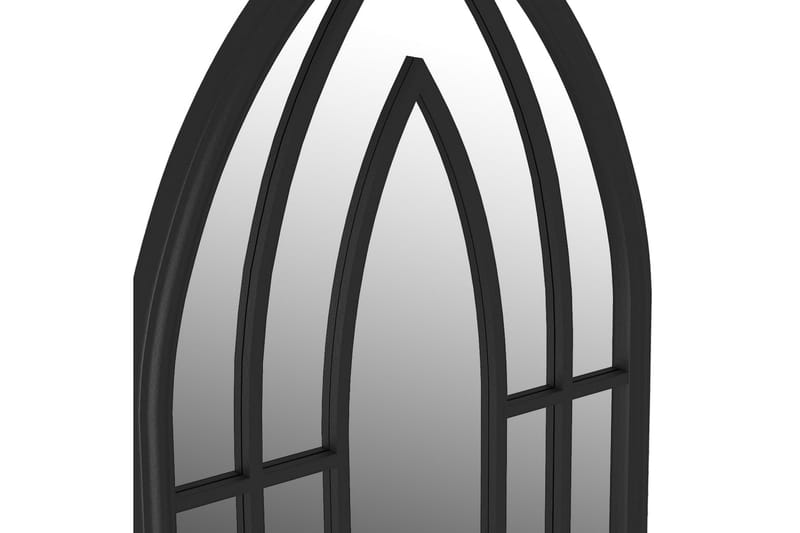 Puutarhapeili musta 70x30 cm rauta ulkokäyttöön - Musta - Sisustustuotteet - Peili
