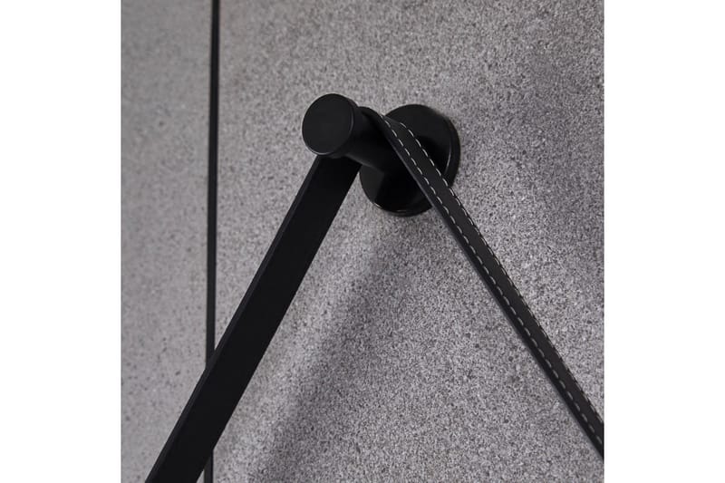 Pyöreä peili ripustusremmillä 60 cm Musta - Lyfco - Sisustustuotteet - Peili