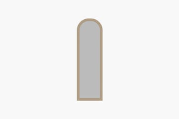 Rusele Seinään kiinnitettävä Peili Kaareva 50 cm - Beige - Sisustustuotteet - Peili