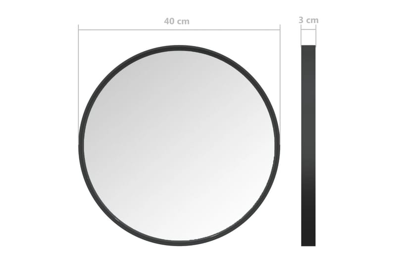 Seinäpeili 40 cm musta - Sisustustuotteet - Peili