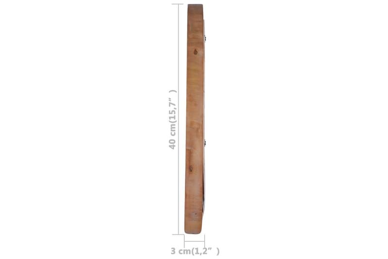 Seinäpeili 40 cm tiikki pyöreä - Ruskea - Sisustustuotteet - Peili