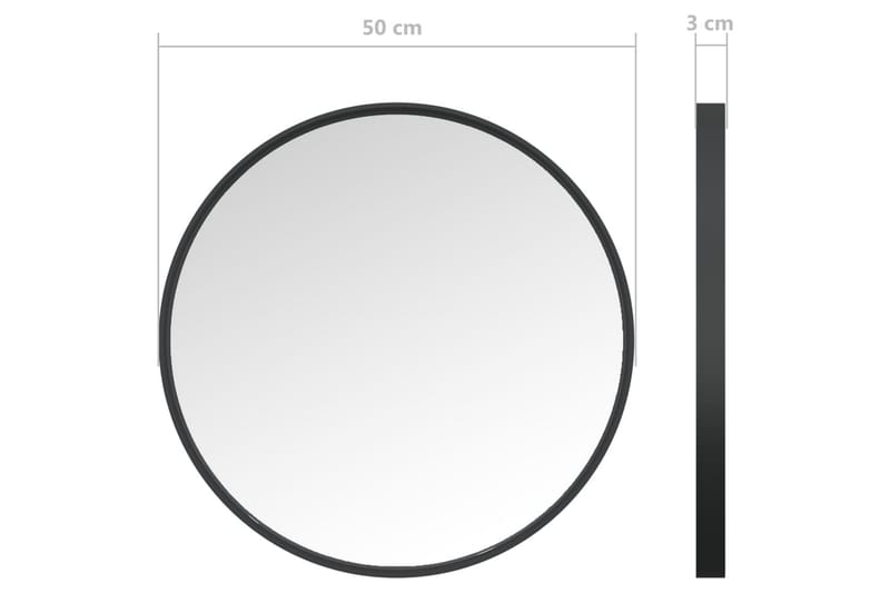 Seinäpeili 50 cm musta - Sisustustuotteet - Peili
