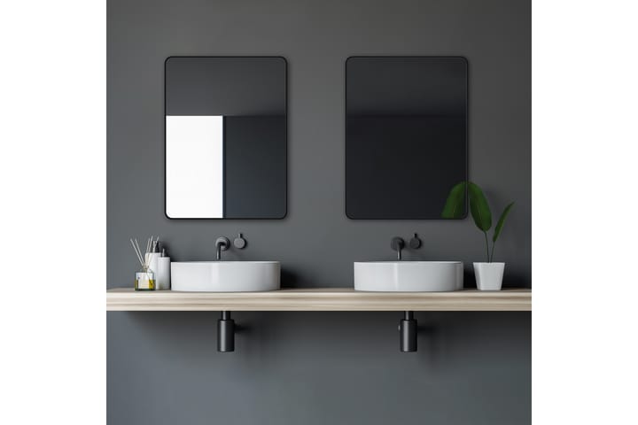 Seinäpeili Almunge 60 cm - Musta - Kylpyhuoneen peilit - Peili - Kylpyhuonepeili valaistuksella
