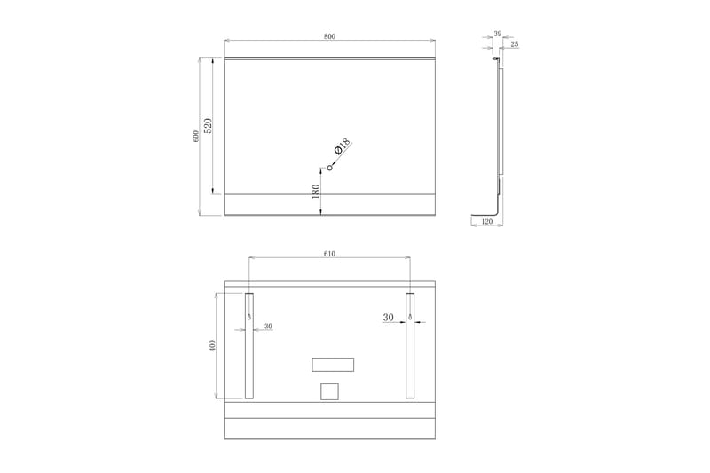 Seinäpeili Almunge 60 cm - Sisustustuotteet - Peili