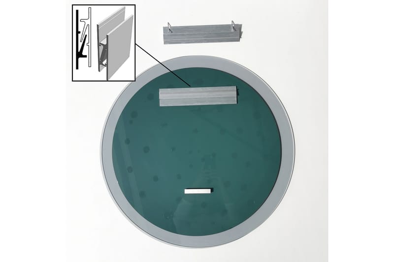 Seinäpeili Banize Pyöreä 65 cm - Harmaa/Karkaistu Lasi - Sisustustuotteet - Peili