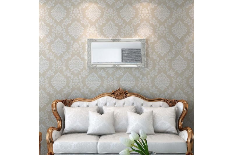 Seinäpeili Barokkityylinen 100x50 cm Hopea - Hopea - Sisustustuotteet - Peili