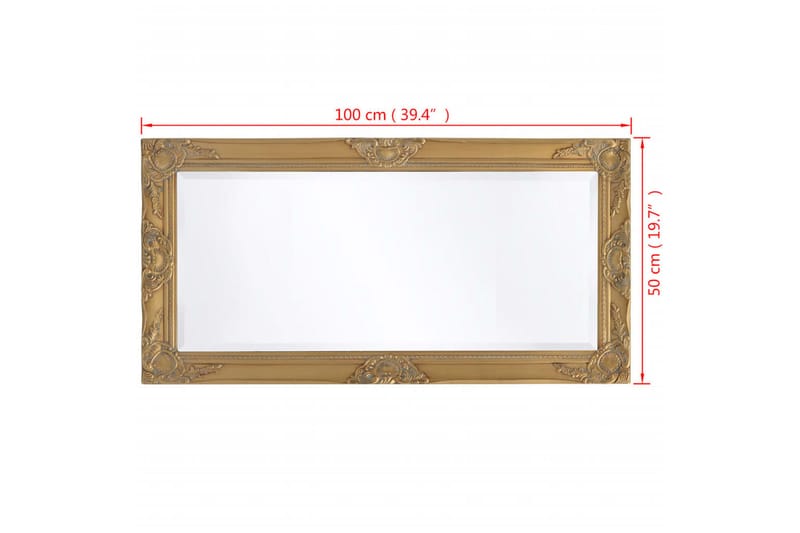 Seinäpeili Barokkityylinen 100x50 cm Kulta - Kulta - Sisustustuotteet - Peili
