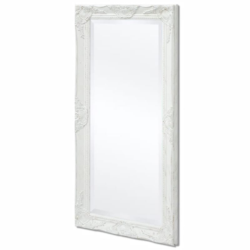 Seinäpeili Barokkityylinen 100x50 cm Valkoinen - Valkoinen - Sisustustuotteet - Peili