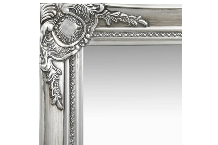 Seinäpeili barokkityylinen 50x40 cm hopea - Hopea - Peili - Eteispeili - Seinäpeili