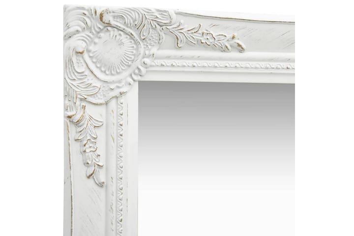 Seinäpeili barokkityylinen 50x40 cm valkoinen - Valkoinen - Peili - Eteispeili - Seinäpeili