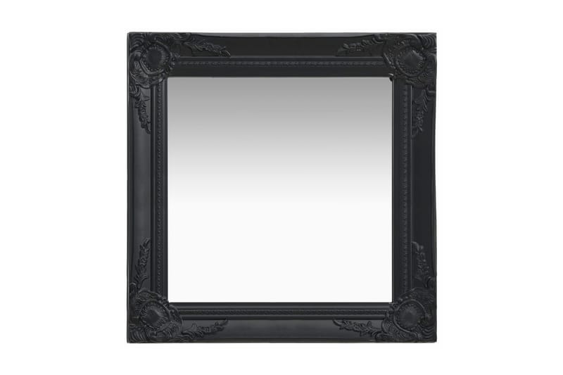 Seinäpeili barokkityylinen 50x50 cm musta - Musta - Sisustustuotteet - Peili