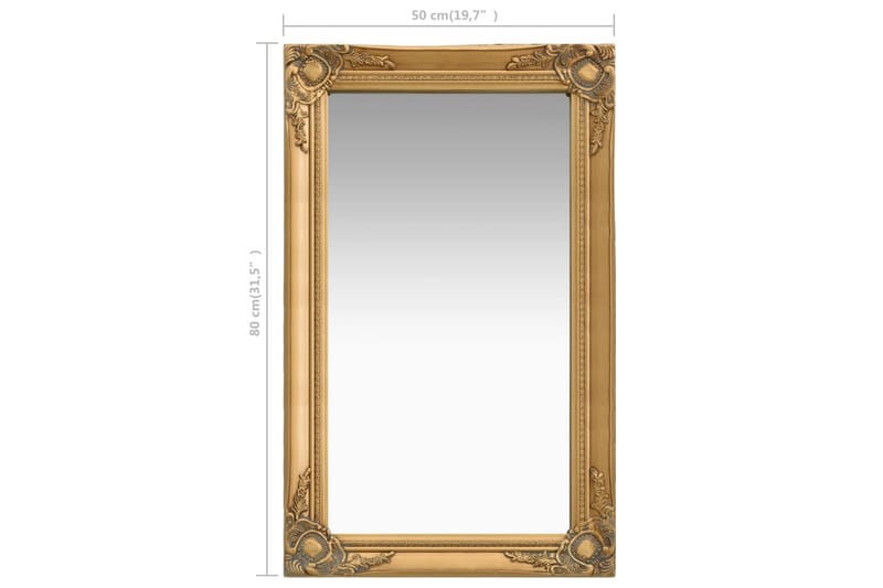 Seinäpeili barokkityylinen 50x80 cm kulta - Kulta - Sisustustuotteet - Peili