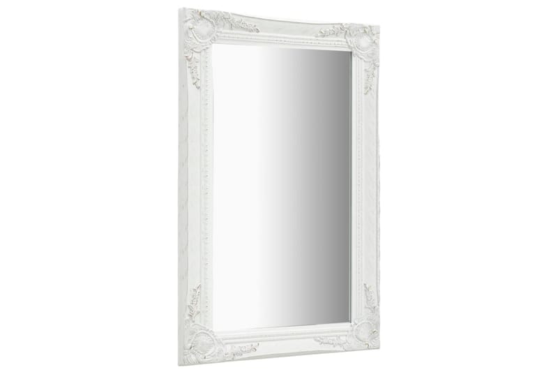 Seinäpeili barokkityylinen 50x80 cm valkoinen - Valkoinen - Sisustustuotteet - Peili