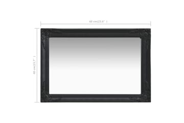 Seinäpeili barokkityylinen 60x40 cm musta - Musta - Sisustustuotteet - Peili
