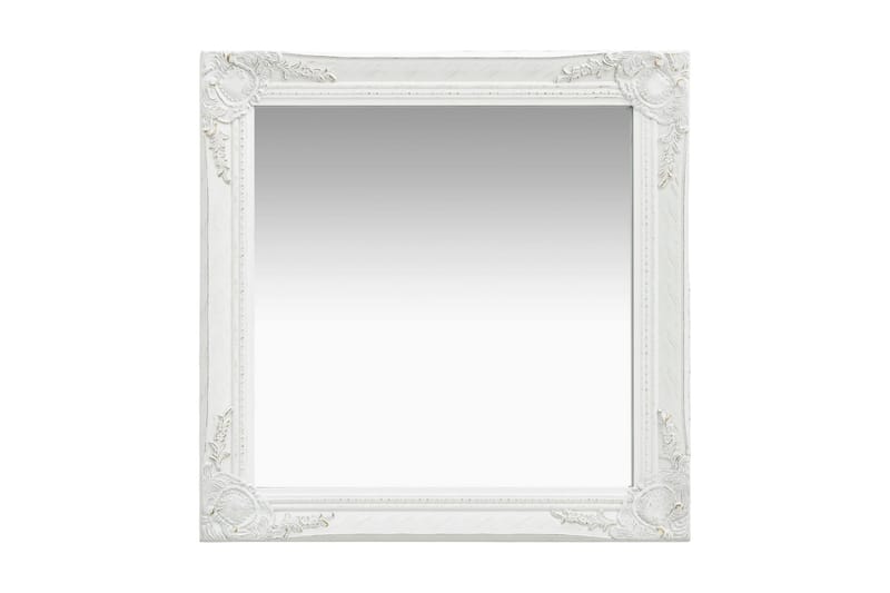 Seinäpeili barokkityylinen 60x60 cm valkoinen - Valkoinen - Sisustustuotteet - Peili