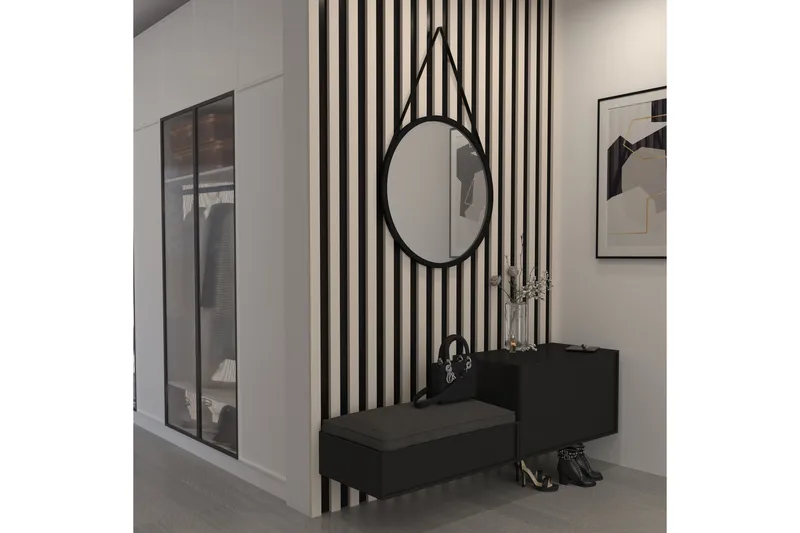 Seinäpeili Canalejas 60 cm, Musta