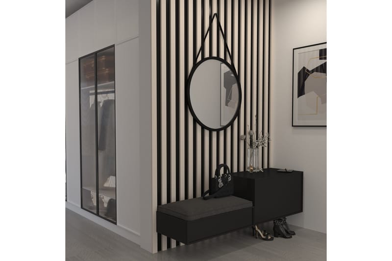 Seinäpeili Canalejas 60 cm, Musta