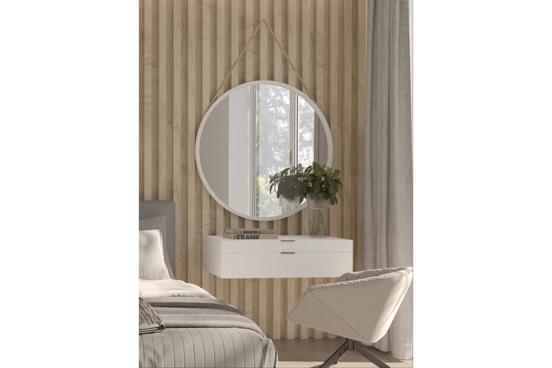 Seinäpeili Canalejas 80 cm - Valkoinen - Sisustustuotteet - Peili