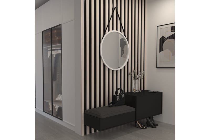 Seinäpeili Canalejas pyöreä 60 cm, Musta