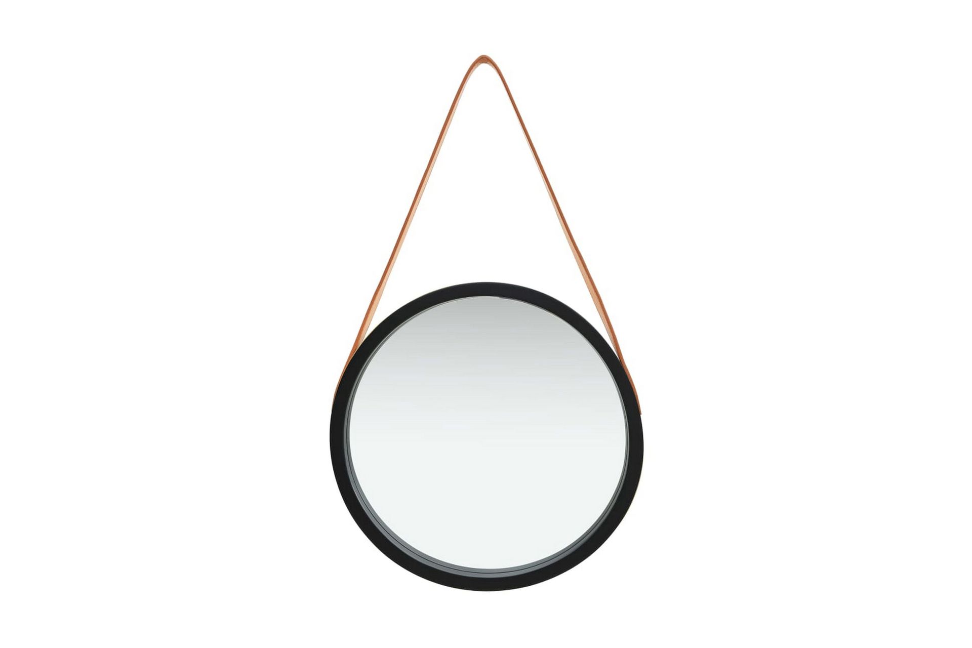 Seinäpeili hihnalla 40 cm musta - Sisustustuotteet - Peili