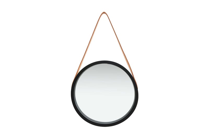 Seinäpeili hihnalla 40 cm musta - Sisustustuotteet - Peili