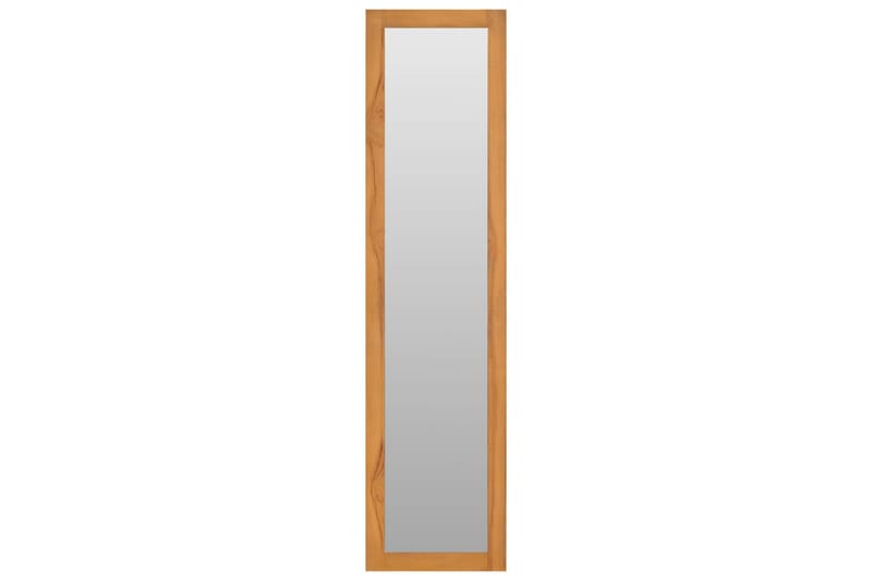 Seinäpeili hyllyillä 30x30x120 cm täysi tiikki - Ruskea - Sisustustuotteet - Peili - Meikkipeili