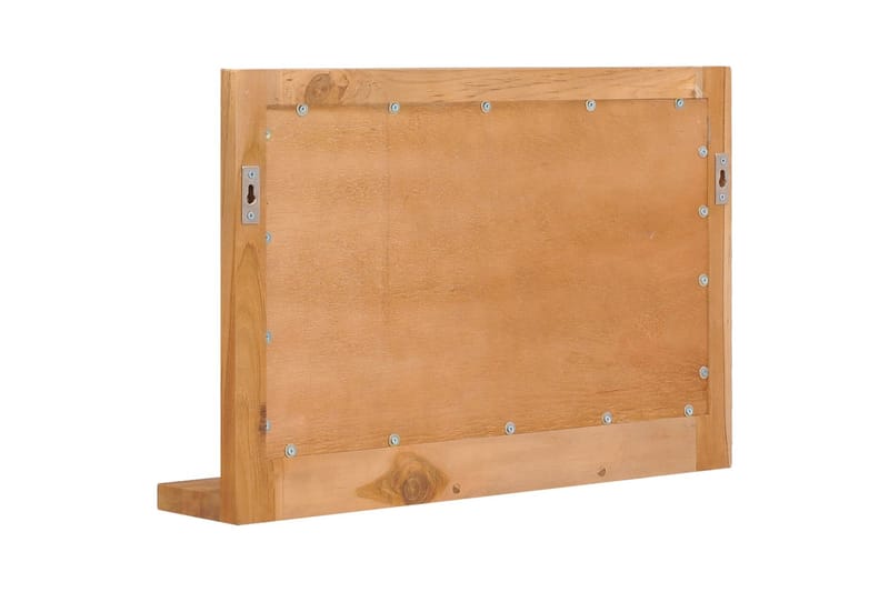 Seinäpeili hyllyllä 60x12x40 cm täysi tiikki - Sisustustuotteet - Peili - Meikkipeili