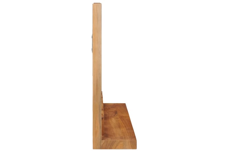 Seinäpeili hyllyllä 60x12x40 cm täysi tiikki - Sisustustuotteet - Peili - Meikkipeili