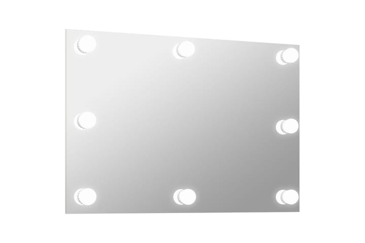 Seinäpeili kehyksetön LED-valoilla suorakulmainen lasi - Hopea - Peili - Eteispeili - Seinäpeili