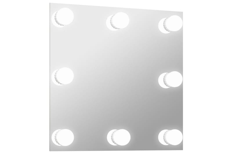Seinäpeili LED-valoilla neliö lasi - Hopea - Sisustustuotteet - Peili