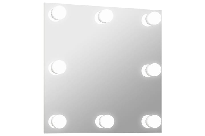 Seinäpeili LED-valoilla neliö lasi - Hopea - Peili - Eteispeili - Seinäpeili