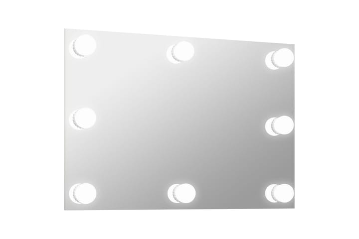 Seinäpeili LED-valoilla suorakulmainen lasi - Hopea - Peili - Eteispeili - Seinäpeili