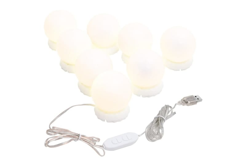 Seinäpeili LED-valoilla pyöreä lasi - Hopea - Sisustustuotteet - Peili