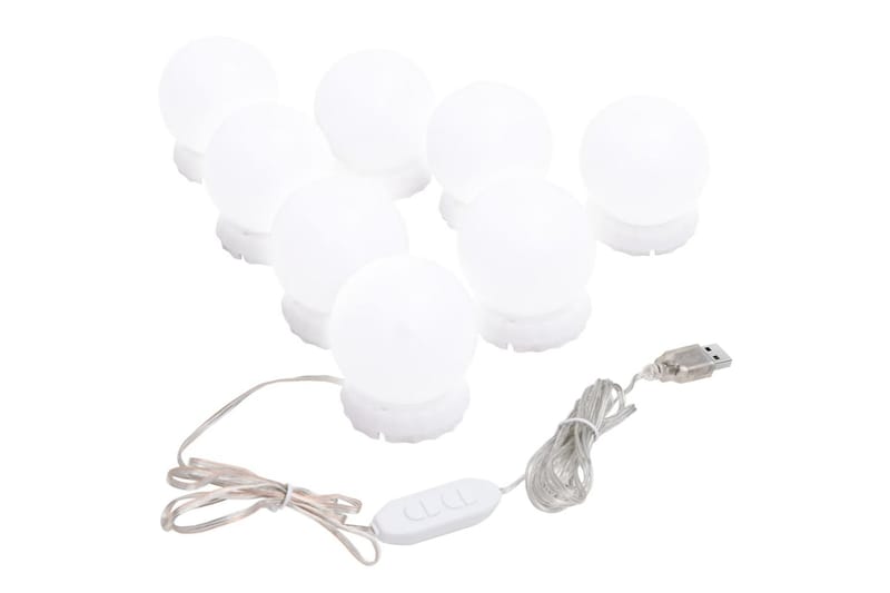 Seinäpeili LED-valoilla pyöreä lasi - Hopea - Sisustustuotteet - Peili