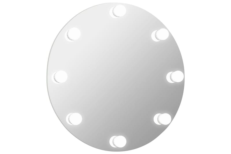 Seinäpeili LED-valoilla pyöreä lasi - Hopea - Sisustustuotteet - Peili