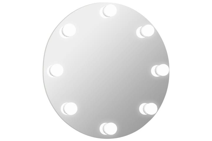 Seinäpeili LED-valoilla pyöreä lasi - Hopea - Peili - Eteispeili - Seinäpeili
