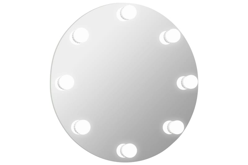 Seinäpeili LED-valoilla pyöreä lasi - Hopea - Sisustustuotteet - Peili