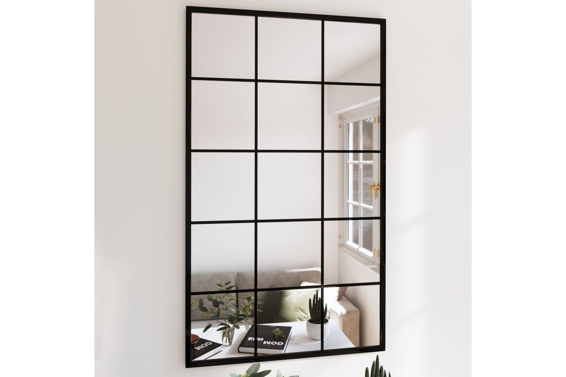 Seinäpeili musta 100x60 cm metalli - Musta - Sisustustuotteet - Peili